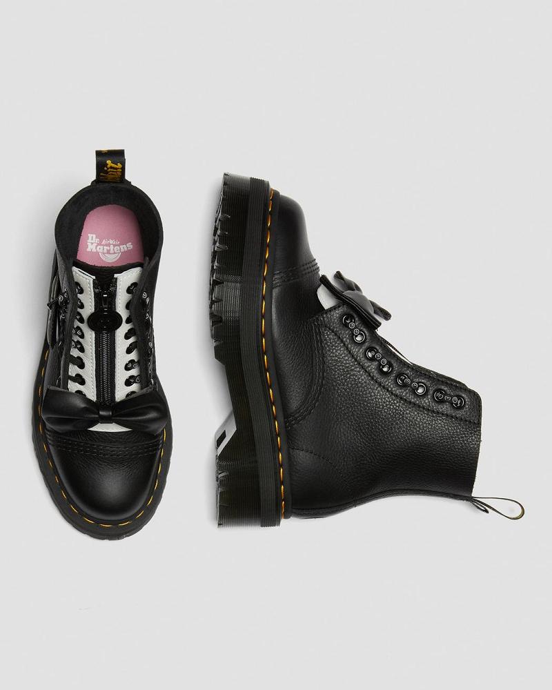 Women's Dr Martens Sinclair Lazy Oaf Leather Platform Boots Black | AU 254LIS